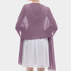 Lightweight Mauve Sheer Chiffon Fashion Shawl Wrap Scarf Party Evening Formal